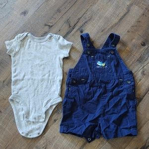 Boys Overall Shorts Outfit Size 3-6 Months